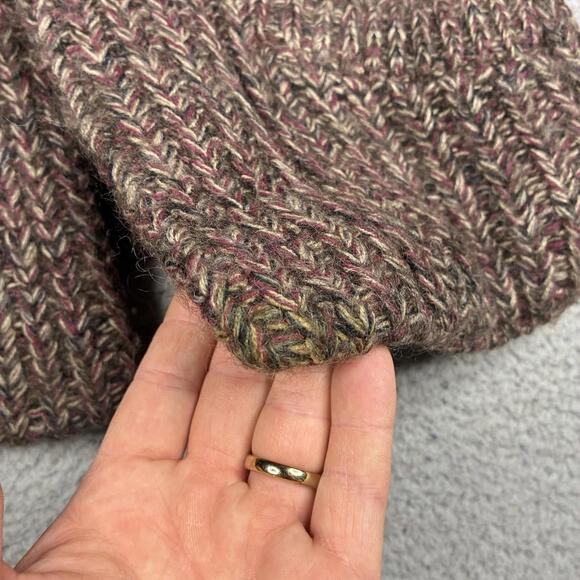 Vintage Mohair Cardigan Sweater Women’s Medium Red Chunky Knit Fisherman - Picture 3 of 6